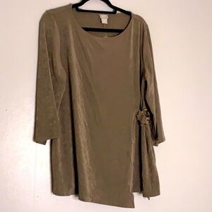 New with tags Chico’s travelers buckle tie long sleeve deep taupe 12